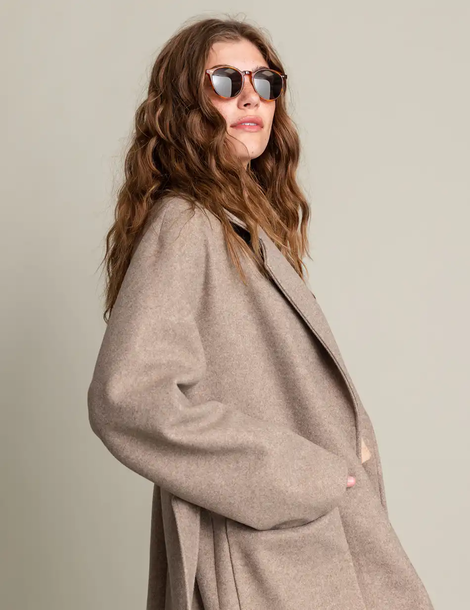 Biston fashion γυναικείο μακρύ παλτό 50-101-042 DK BEIGE