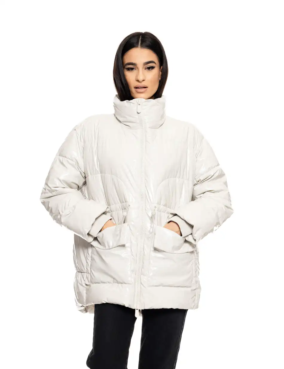 Biston fashion γυναικείο demi μπουφάν με γιακά 50-101-046 LT GREY