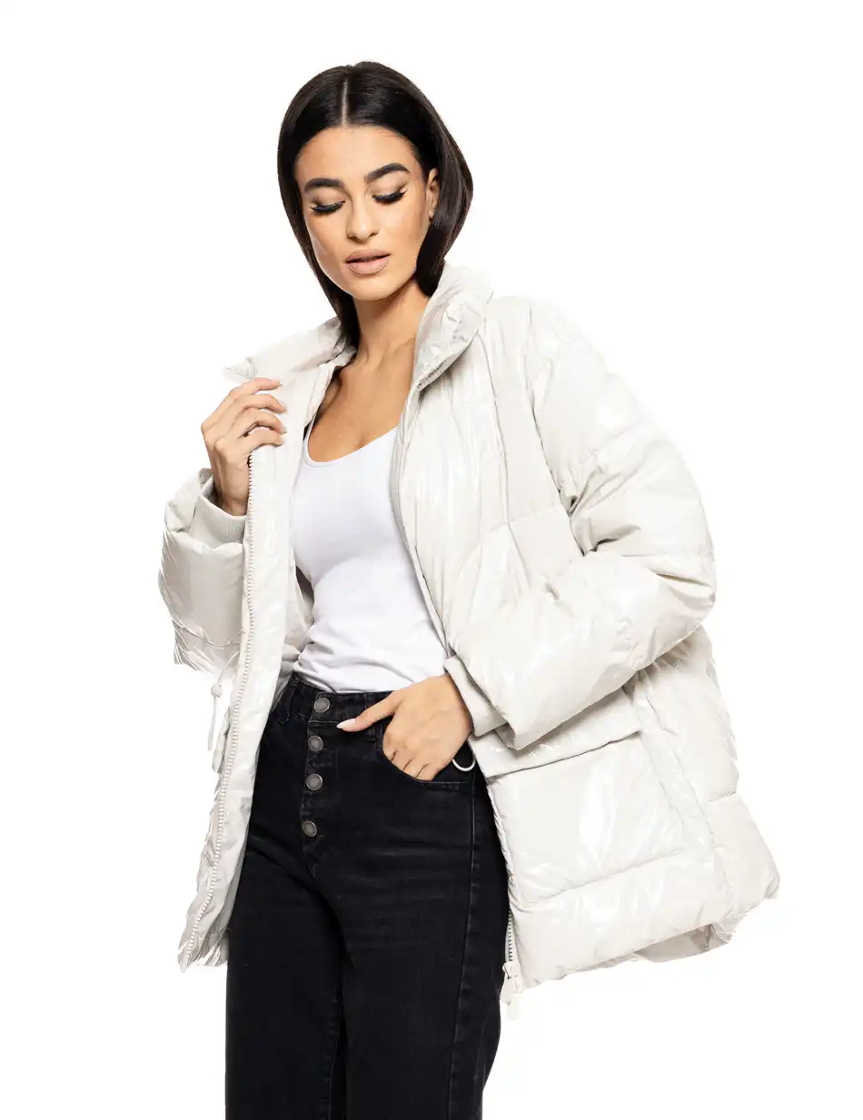 Biston fashion γυναικείο demi μπουφάν με γιακά 50-101-046 LT GREY