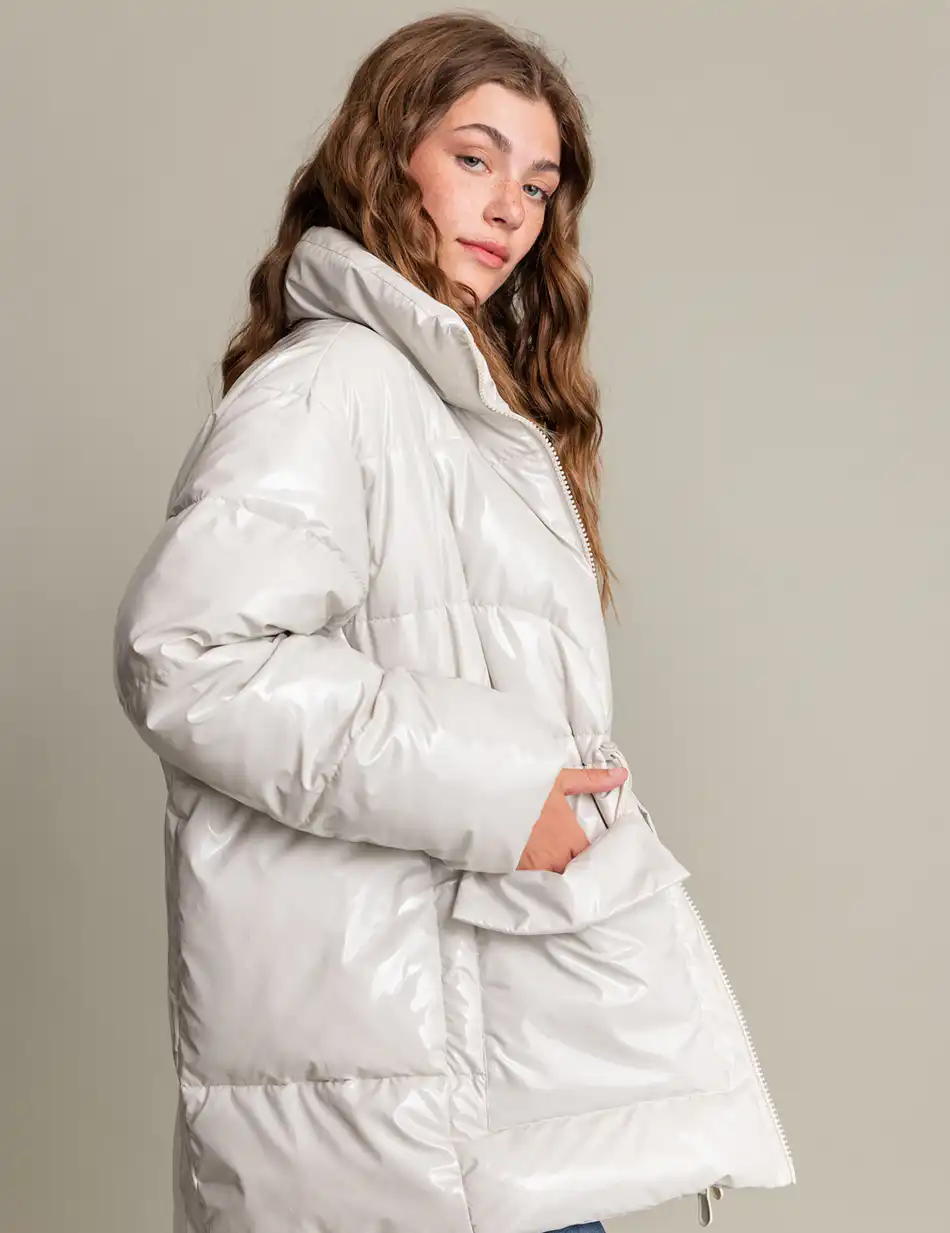 Biston fashion γυναικείο demi μπουφάν με γιακά 50-101-046 LT GREY