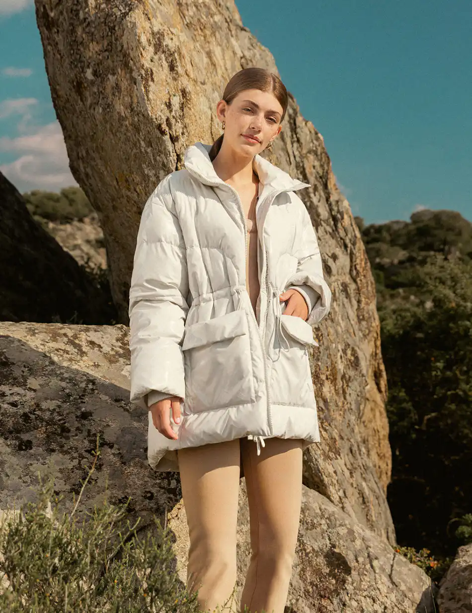 Biston fashion γυναικείο demi μπουφάν με γιακά 50-101-046 LT GREY