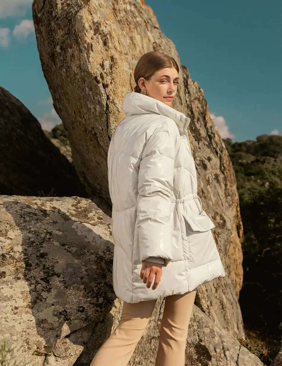 Biston fashion γυναικείο demi μπουφάν με γιακά 50-101-046 LT GREY