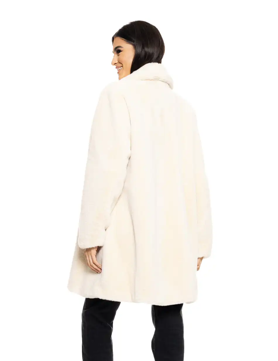 Biston fashion γυναικείο demi πανωφόρι από συνθετική γούνα 50-101-050 OFF WHITE