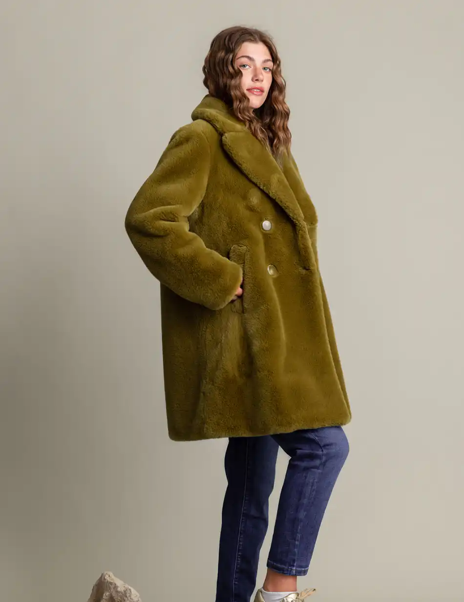 Biston fashion γυναικείο demi πανωφόρι από συνθετική γούνα 50-101-050 GINGER YELLOW