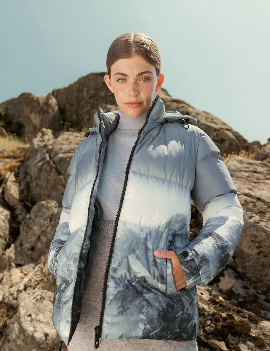 Biston fashion γυναικείο κοντό μπουφάν με αποσπώμενη κουκούλα 50-101-099 GREY