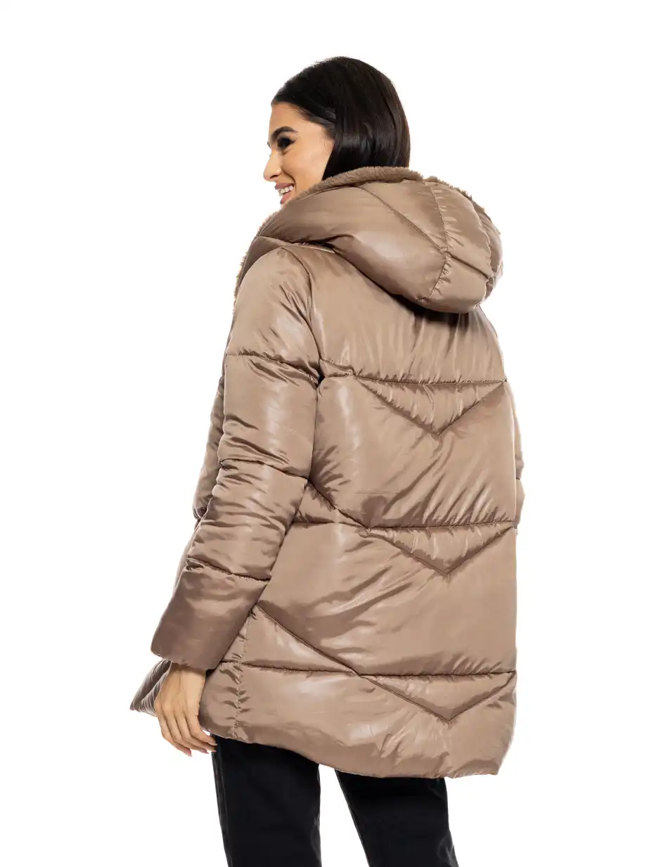 Splendid fashion γυναικείο κοντό μπουφάν με ενσωματωμένη κουκούλα 50-101-101 FANGO