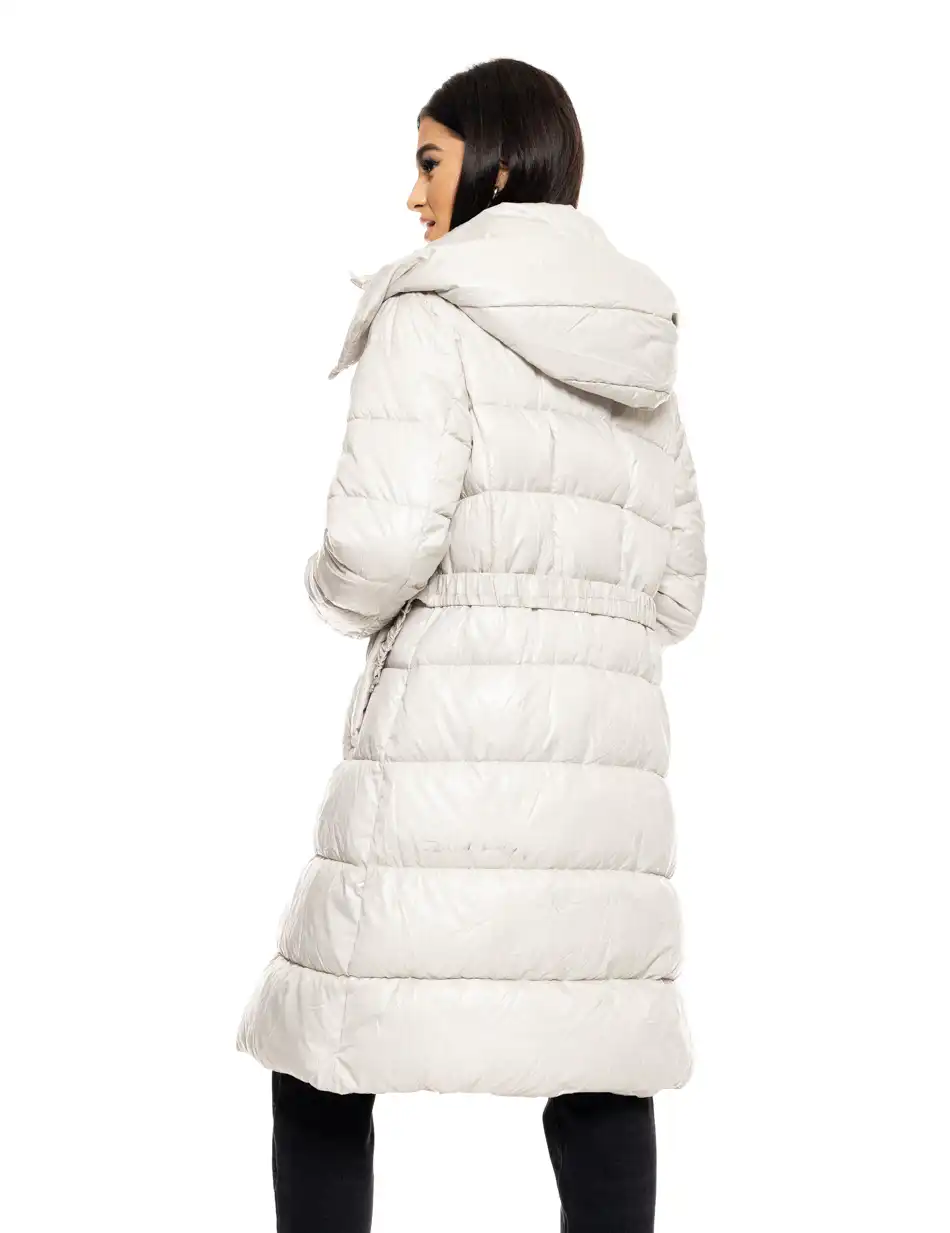 Biston fashion γυναικείο μακρύ μπουφάν με αποσπώμενη κουκούλα 50-101-111 ICE