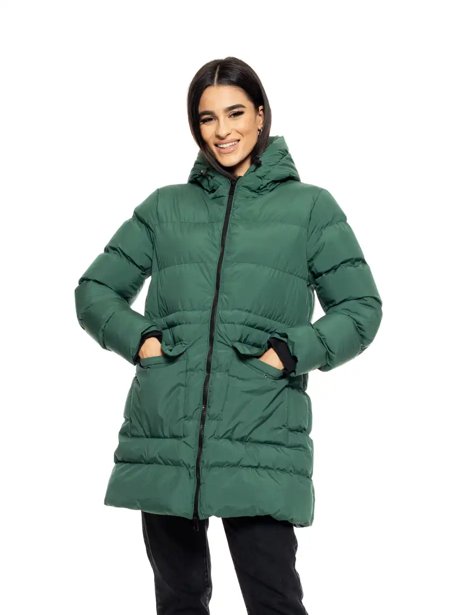 Splendid fashion γυναικείο demi μπουφάν με ενσωματωμένη κουκούλα 50-101-113 GREEN