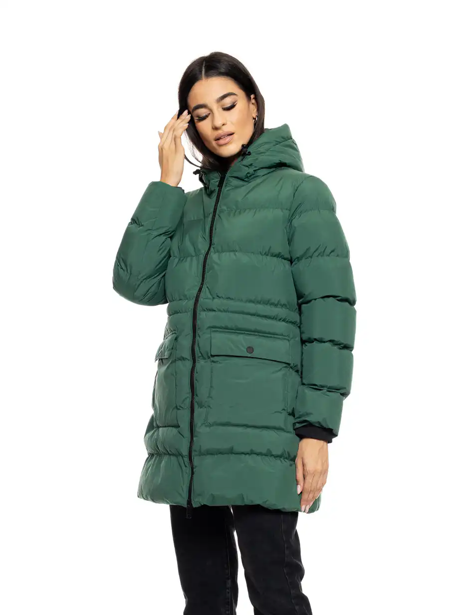 Splendid fashion γυναικείο demi μπουφάν με ενσωματωμένη κουκούλα 50-101-113 GREEN