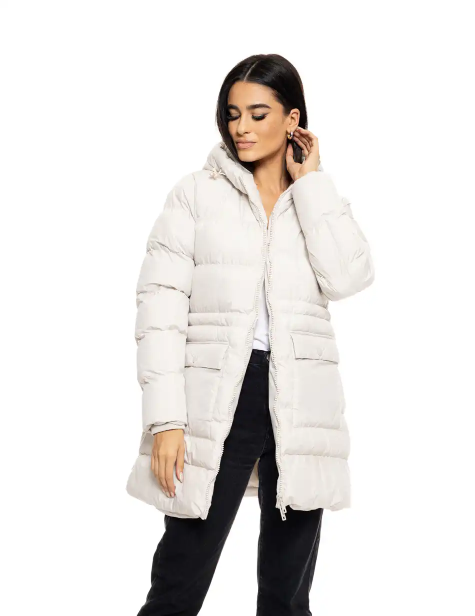 Splendid fashion γυναικείο demi μπουφάν με ενσωματωμένη κουκούλα 50-101-113 LT BEIGE