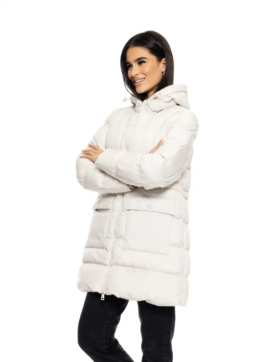 Splendid fashion γυναικείο demi μπουφάν με ενσωματωμένη κουκούλα 50-101-113 LT BEIGE