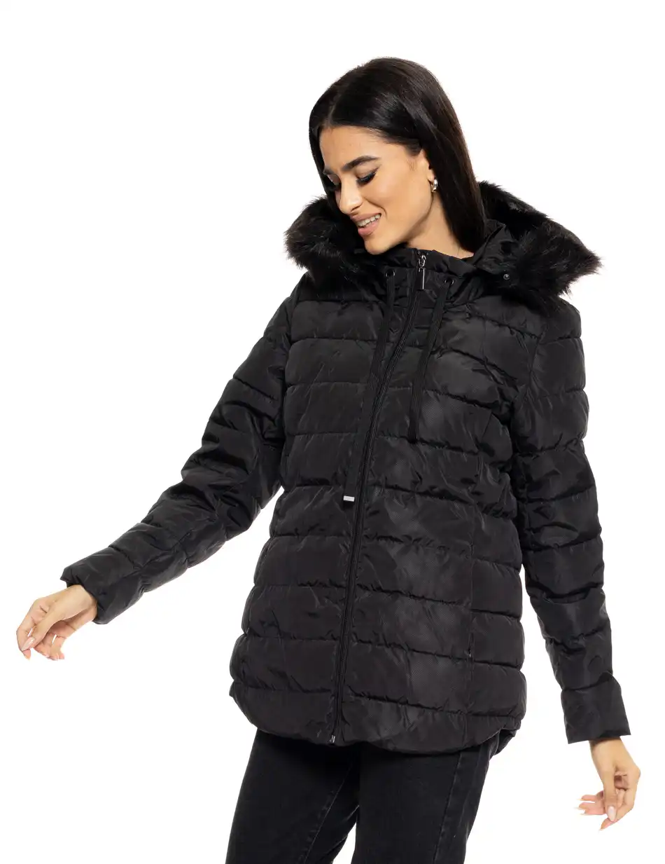 Splendid fashion γυναικείο demi μπουφάν με αποσπώμενη κουκούλα 50-101-117 BLACK