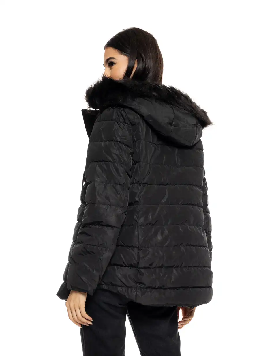 Splendid fashion γυναικείο demi μπουφάν με αποσπώμενη κουκούλα 50-101-117 BLACK