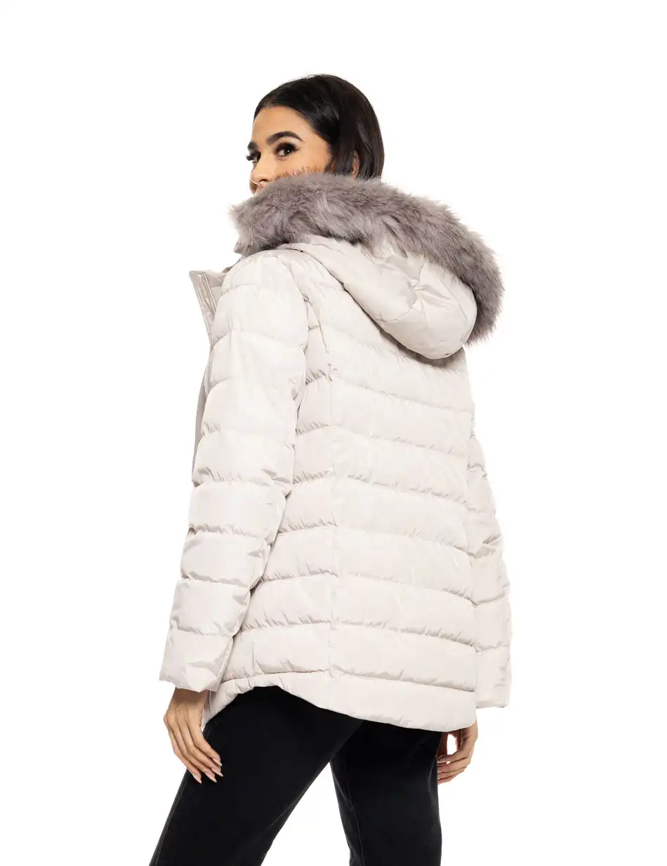 Splendid fashion γυναικείο demi μπουφάν με αποσπώμενη κουκούλα 50-101-117 OFF WHITE