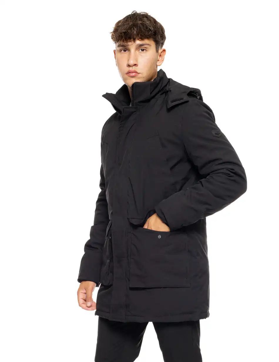 Biston fashion ανδρικό demi μπουφάν με αποσπώμενη κουκούλα 50-201-006 BLACK