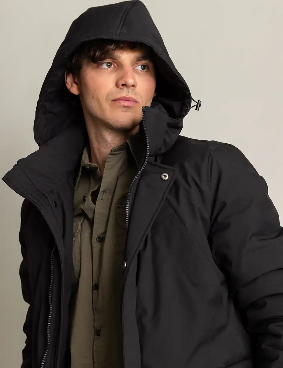 Biston fashion ανδρικό demi μπουφάν με αποσπώμενη κουκούλα 50-201-006 BLACK