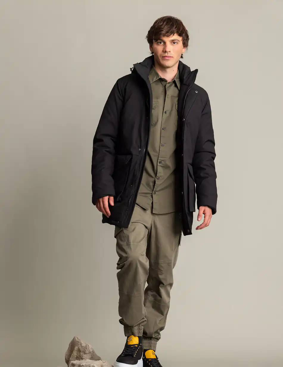 Biston fashion ανδρικό demi μπουφάν με αποσπώμενη κουκούλα 50-201-006 BLACK