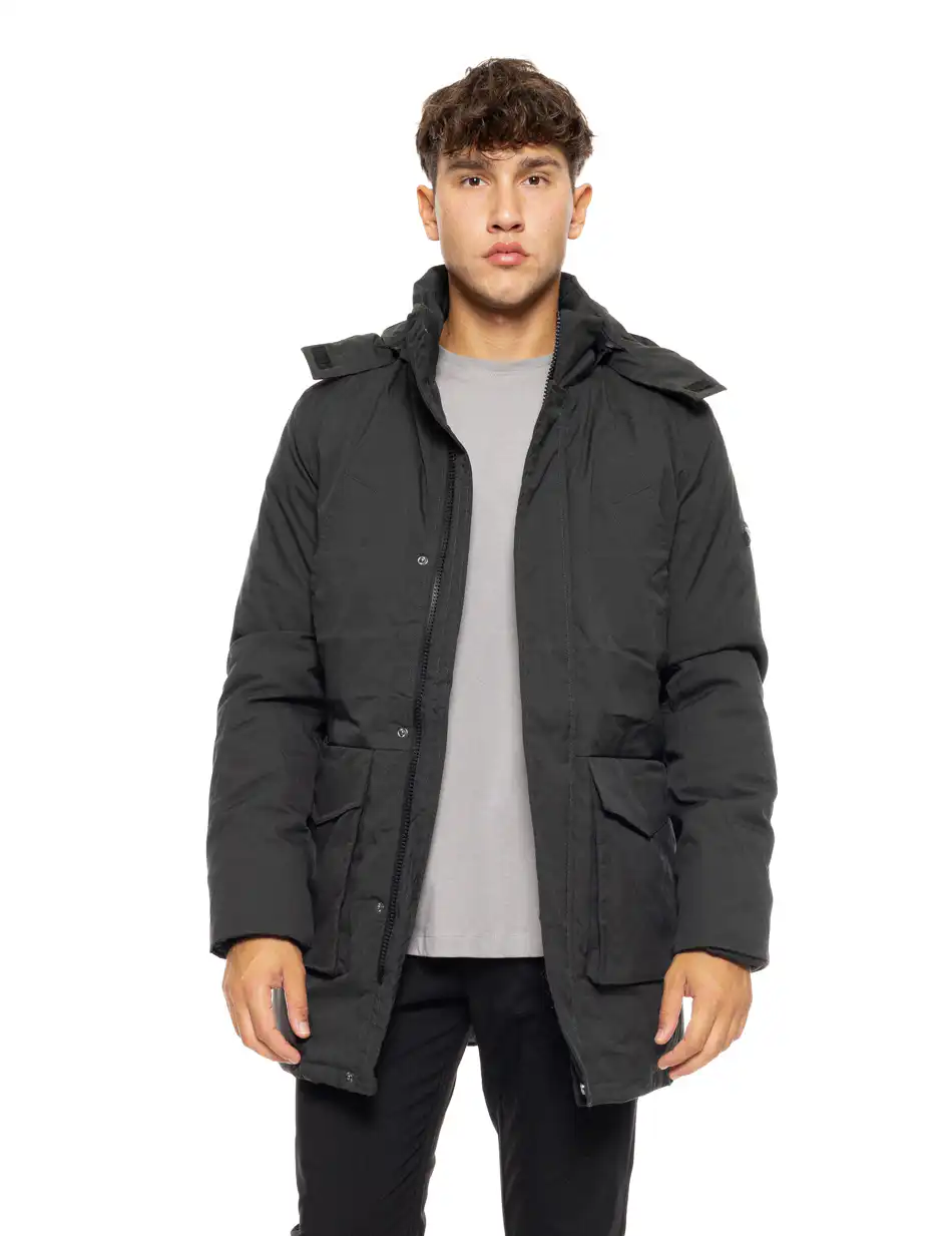 Biston fashion ανδρικό demi μπουφάν με αποσπώμενη κουκούλα 50-201-006 DK GREEN