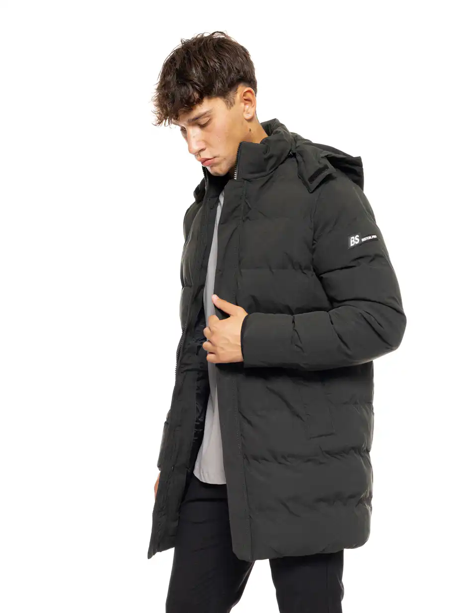 Biston fashion ανδρικό demi μπουφάν με αποσπώμενη κουκούλα 50-201-007 DK GREEN