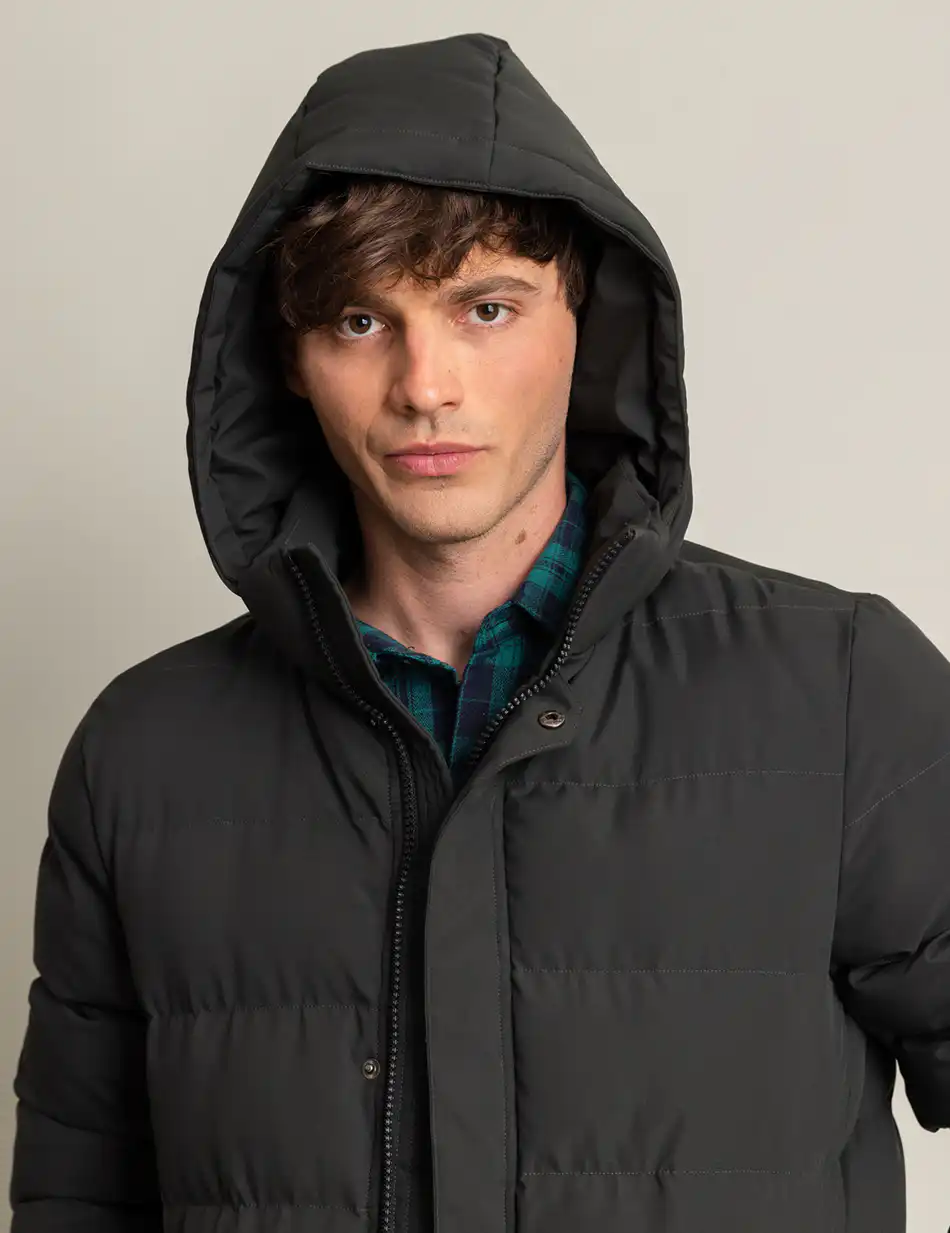 Biston fashion ανδρικό demi μπουφάν με αποσπώμενη κουκούλα 50-201-007 DK GREEN