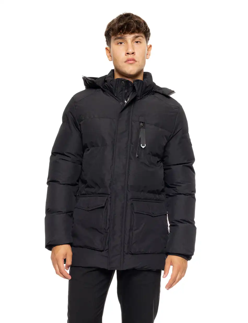 Splendid fashion ανδρικό demi μπουφάν με ενσωματωμένη κουκούλα 50-201-008 BLACK