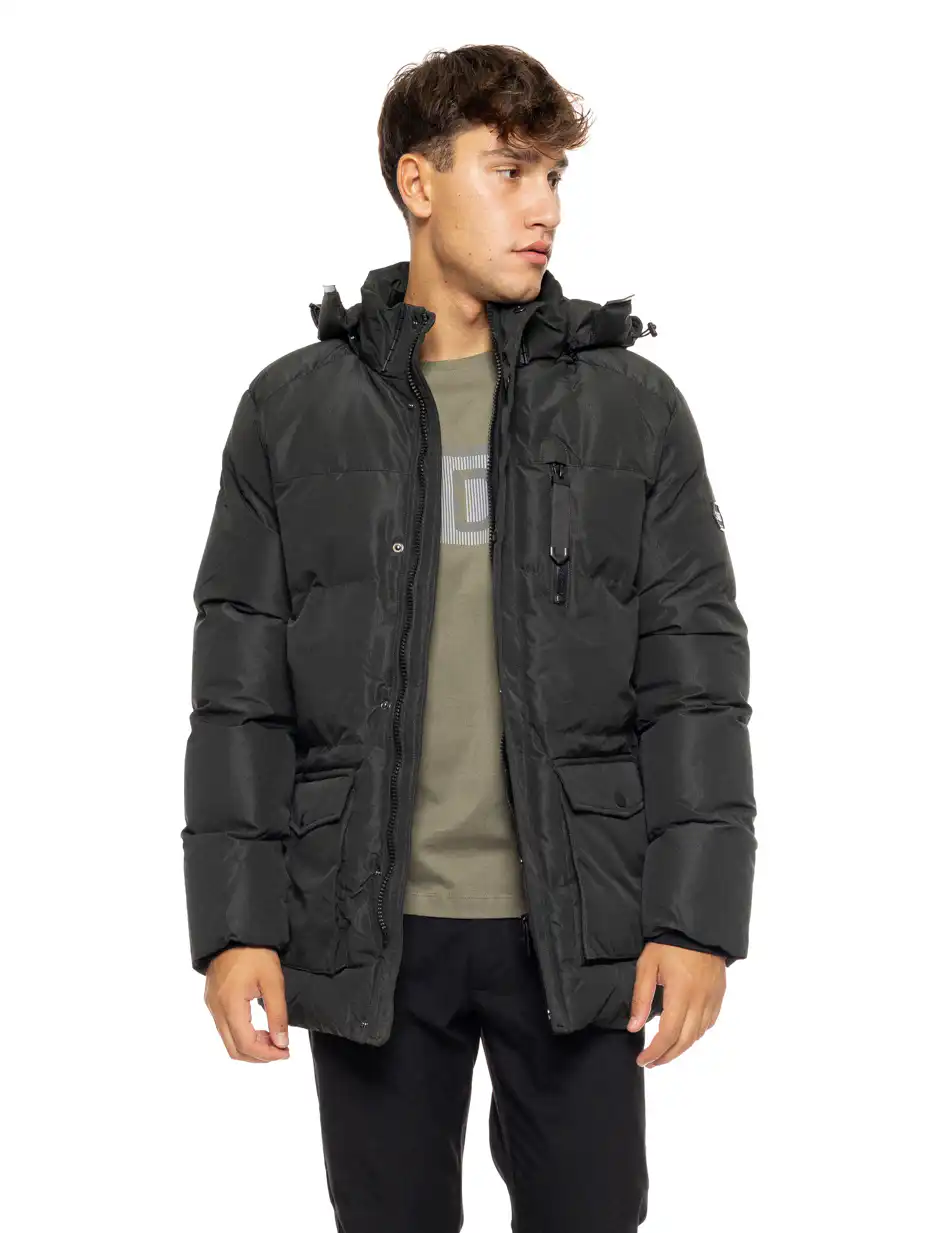 Splendid fashion ανδρικό demi μπουφάν με ενσωματωμένη κουκούλα 50-201-008 DK GREEN