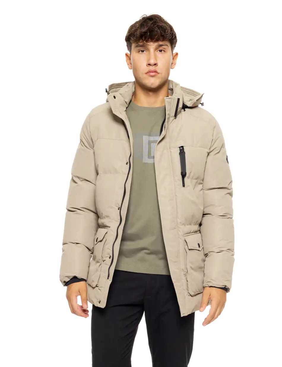 Splendid fashion ανδρικό demi μπουφάν με ενσωματωμένη κουκούλα 50-201-008 BEIGE