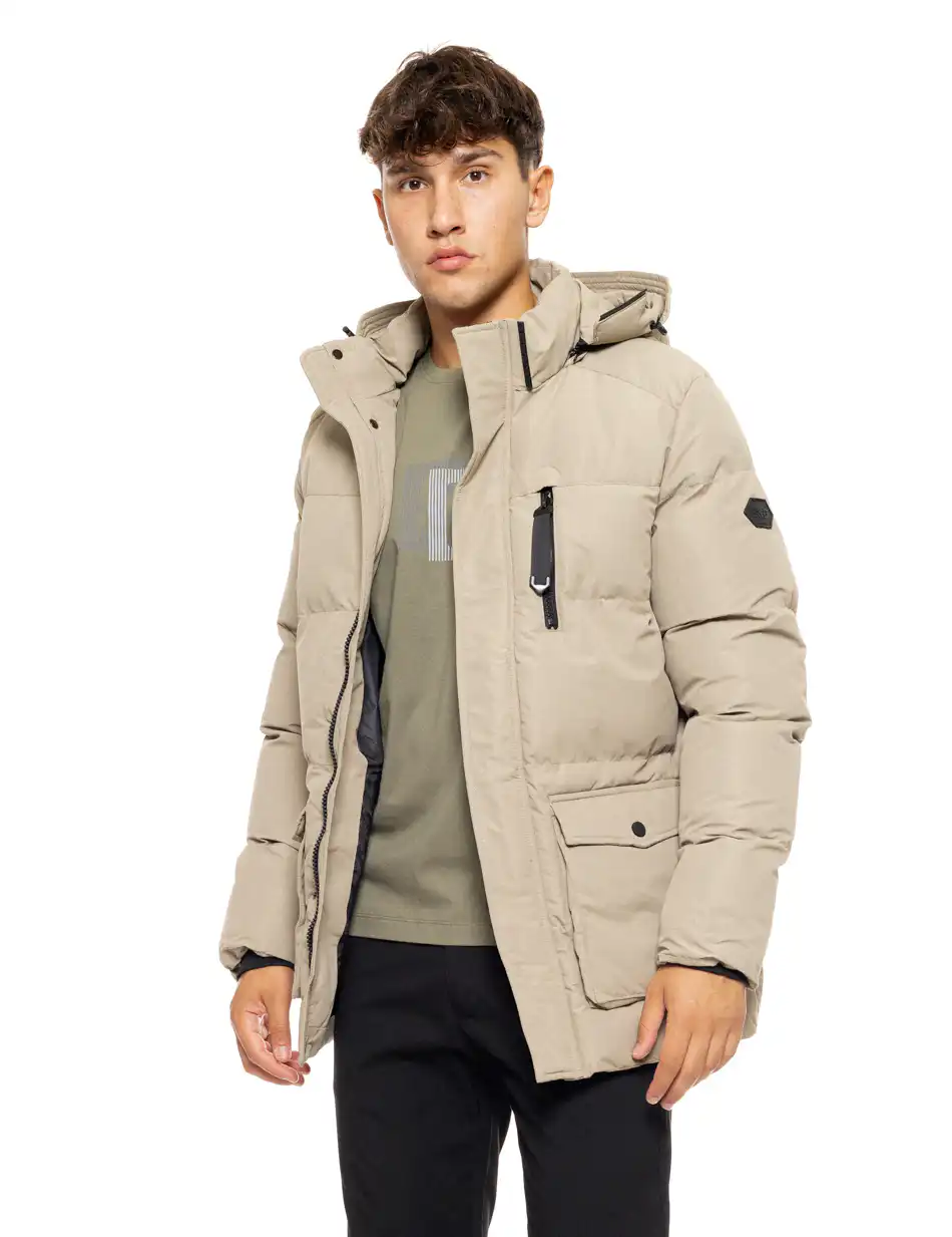 Splendid fashion ανδρικό demi μπουφάν με ενσωματωμένη κουκούλα 50-201-008 BEIGE