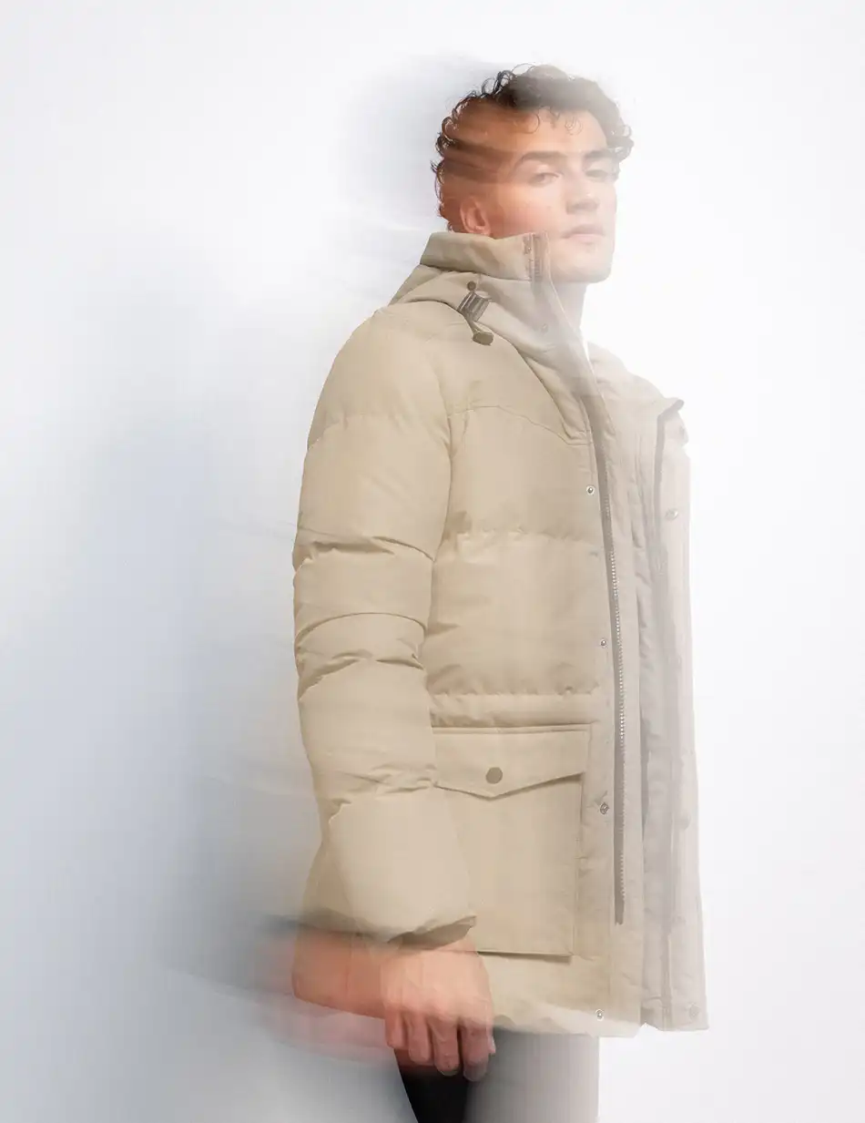 Splendid fashion ανδρικό demi μπουφάν με ενσωματωμένη κουκούλα 50-201-008 BEIGE