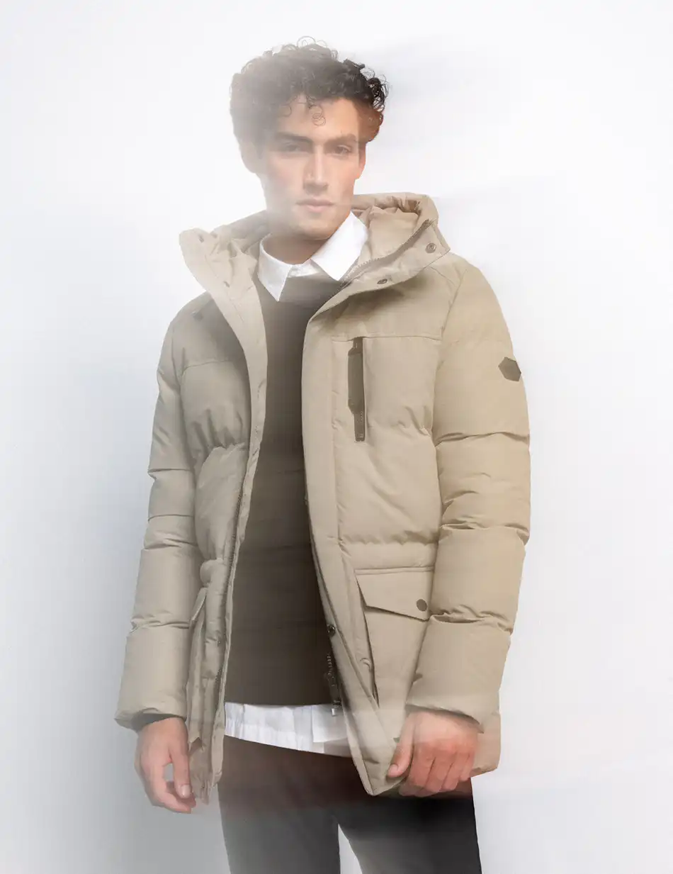 Splendid fashion ανδρικό demi μπουφάν με ενσωματωμένη κουκούλα 50-201-008 BEIGE