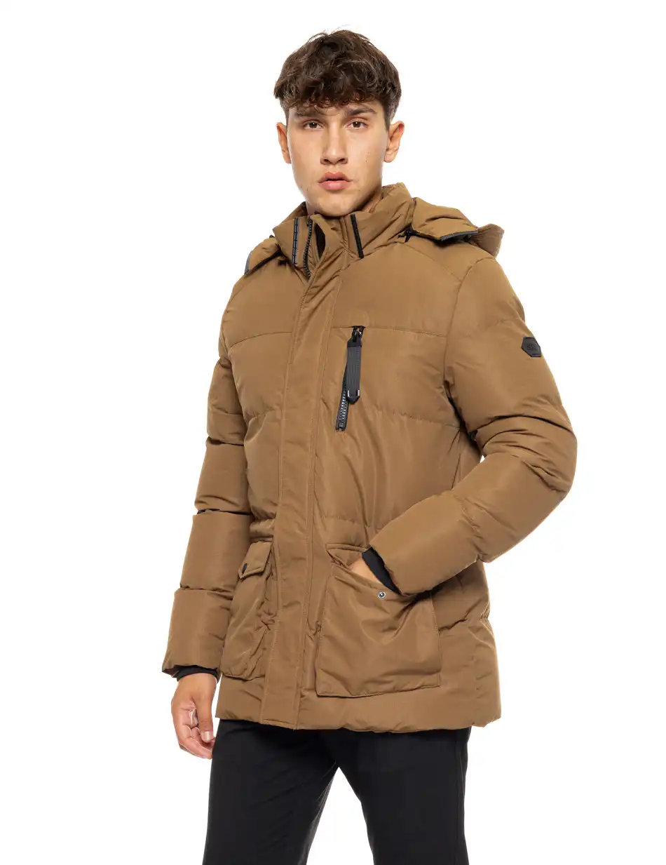 Splendid fashion ανδρικό demi μπουφάν με ενσωματωμένη κουκούλα 50-201-008 CAMEL