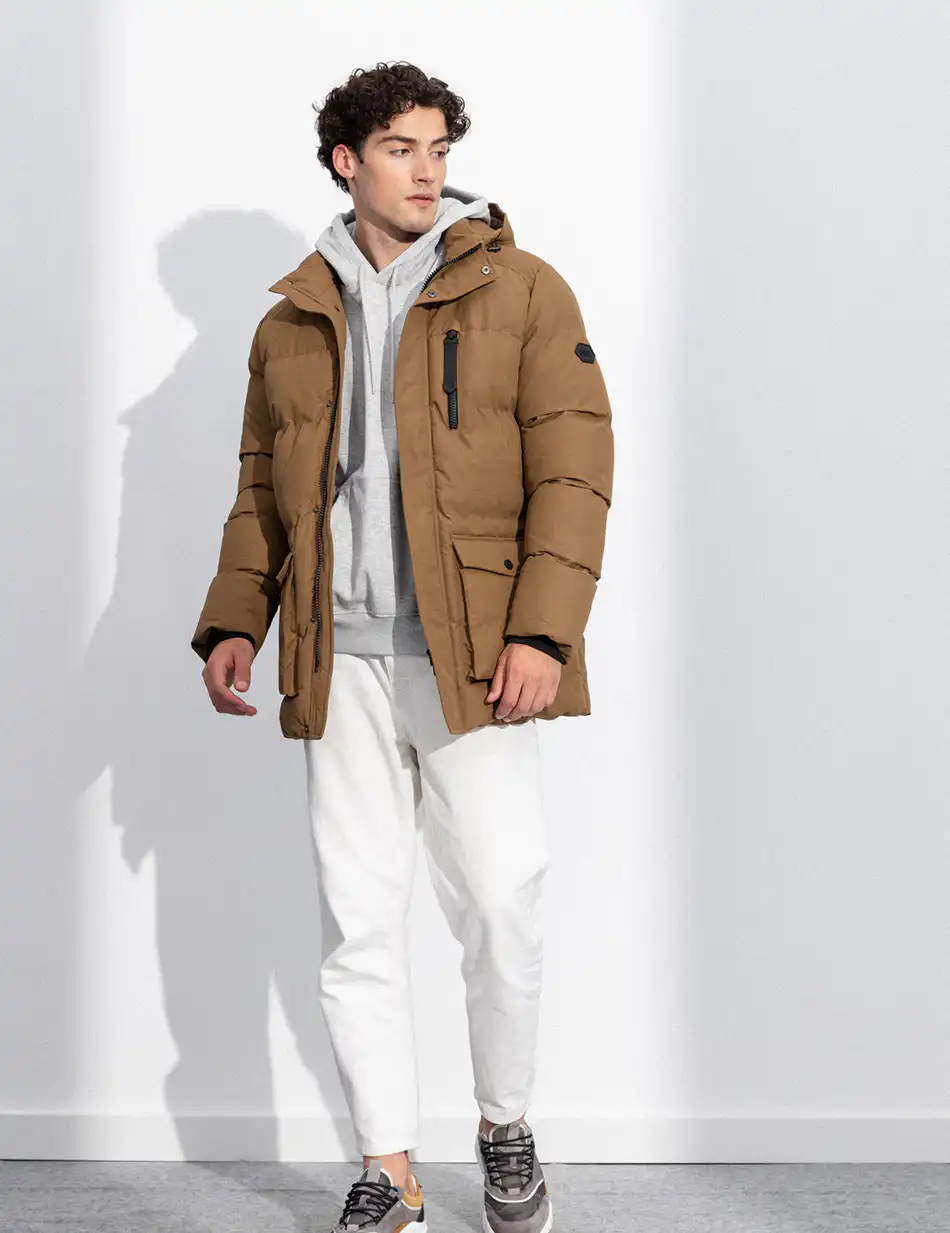 Splendid fashion ανδρικό demi μπουφάν με ενσωματωμένη κουκούλα 50-201-008 CAMEL