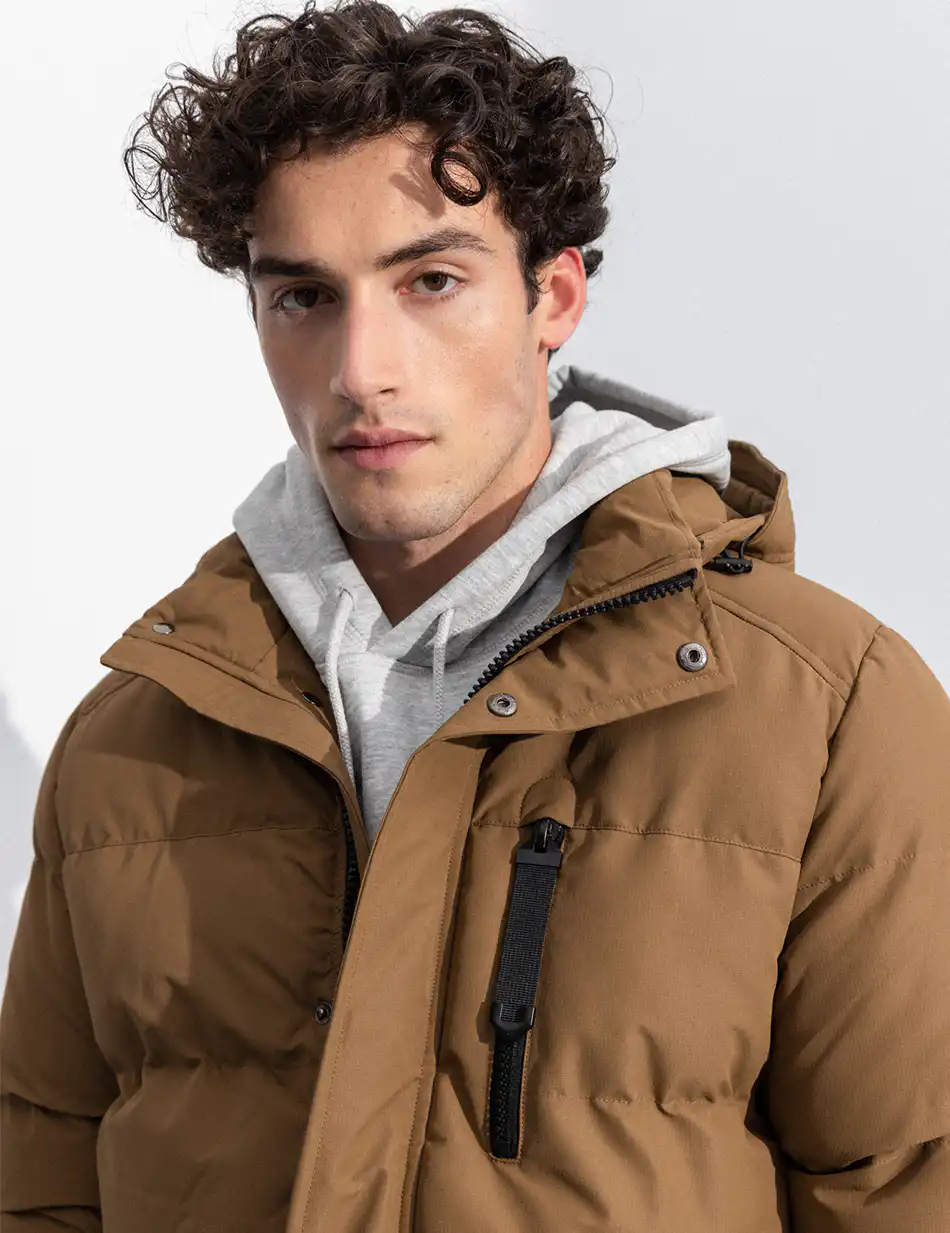 Splendid fashion ανδρικό demi μπουφάν με ενσωματωμένη κουκούλα 50-201-008 CAMEL