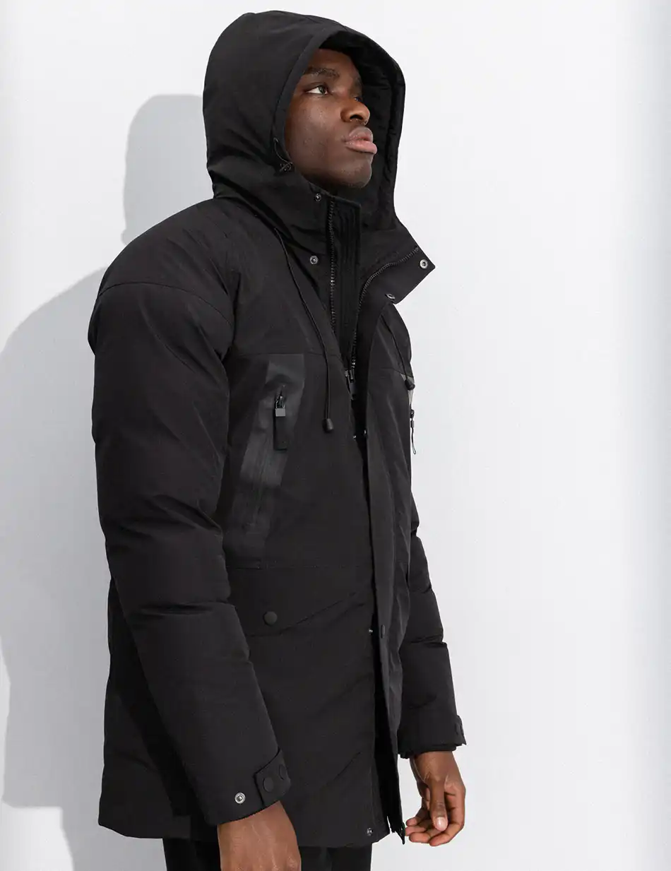 Splendid fashion ανδρικό demi μπουφάν με ενσωματωμένη κουκούλα 50-201-011 BLACK