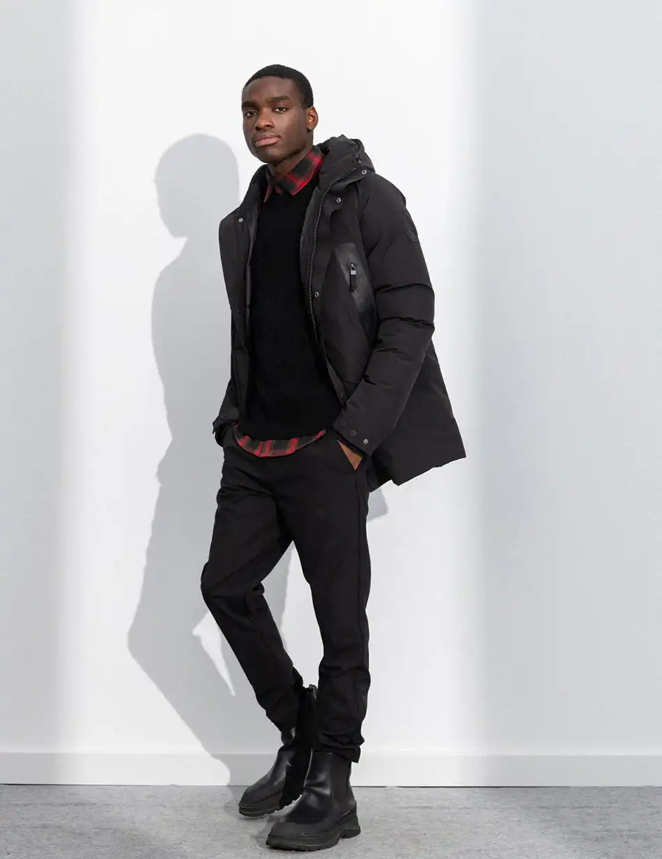 Splendid fashion ανδρικό demi μπουφάν με ενσωματωμένη κουκούλα 50-201-011 BLACK