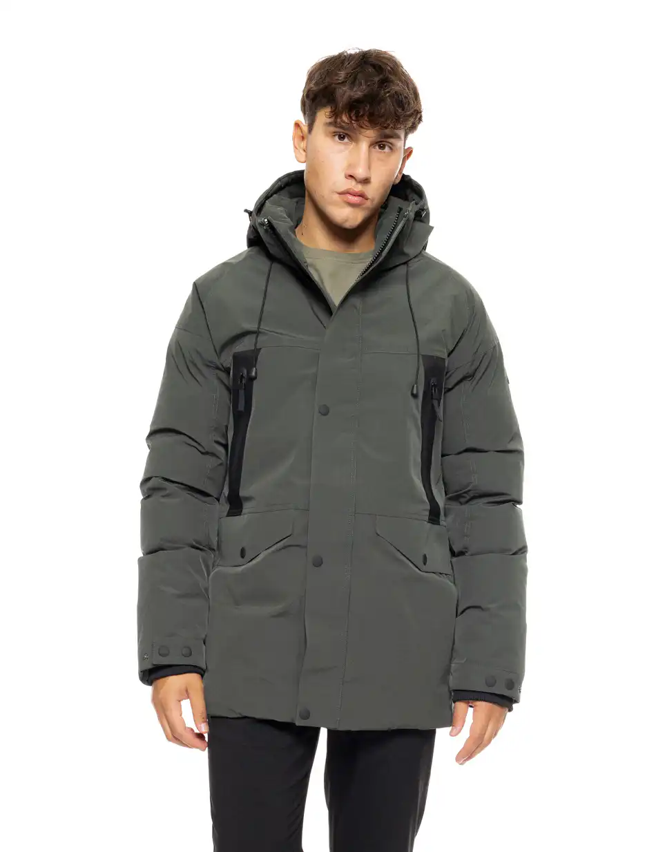 Splendid fashion ανδρικό demi μπουφάν με ενσωματωμένη κουκούλα 50-201-011 DK GREEN