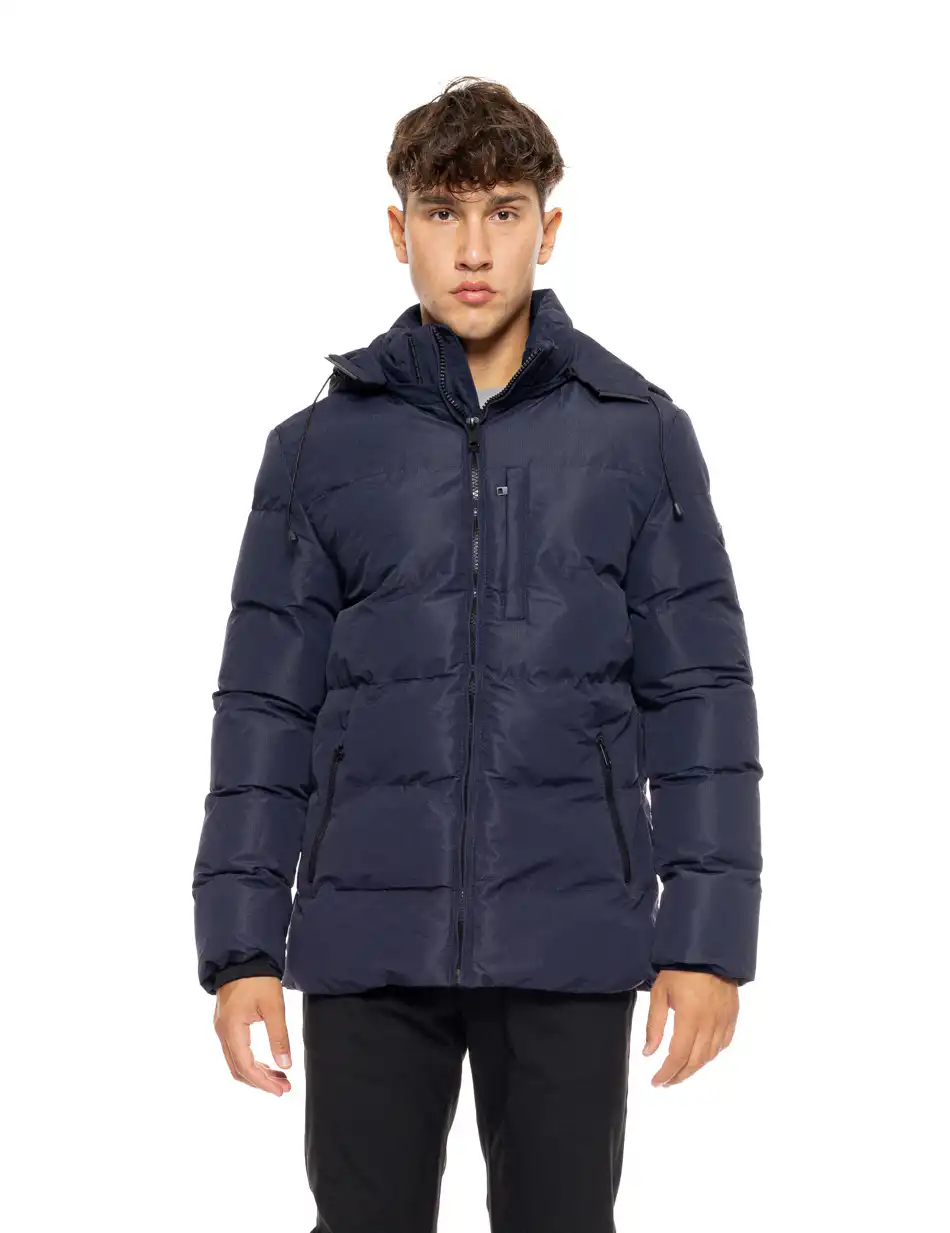 Biston fashion ανδρικό κοντό μπουφάν με αποσπώμενη κουκούλα 50-201-012 NAVY