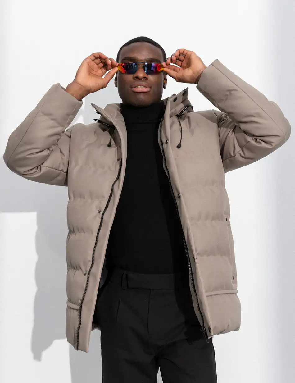 Splendid fashion ανδρικό demi μπουφάν με ενσωματωμένη κουκούλα 50-201-017 BEIGE