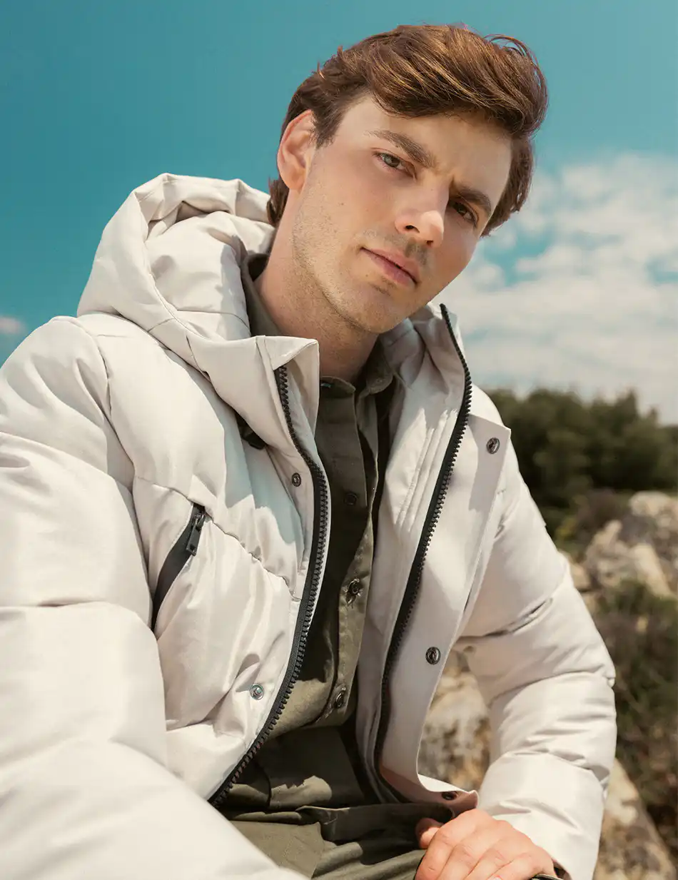 Biston fashion ανδρικό demi μπουφάν με ενσωματωμένη κουκούλα 50-201-021 ICE