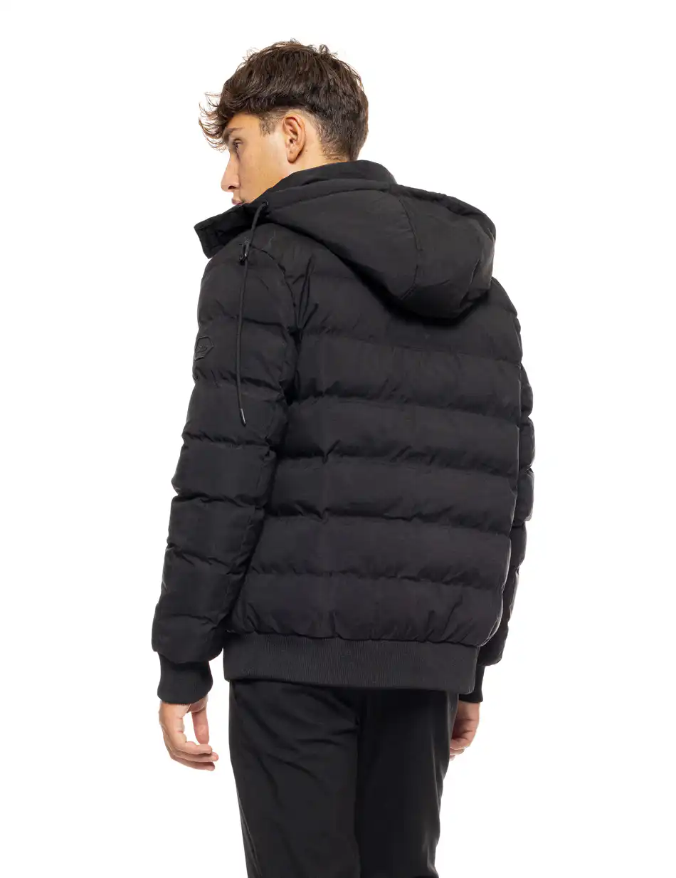 Splendid fashion ανδρικό κοντό bomber μπουφάν με αποσπώμενη κουκούλα 50-201-022 BLACK