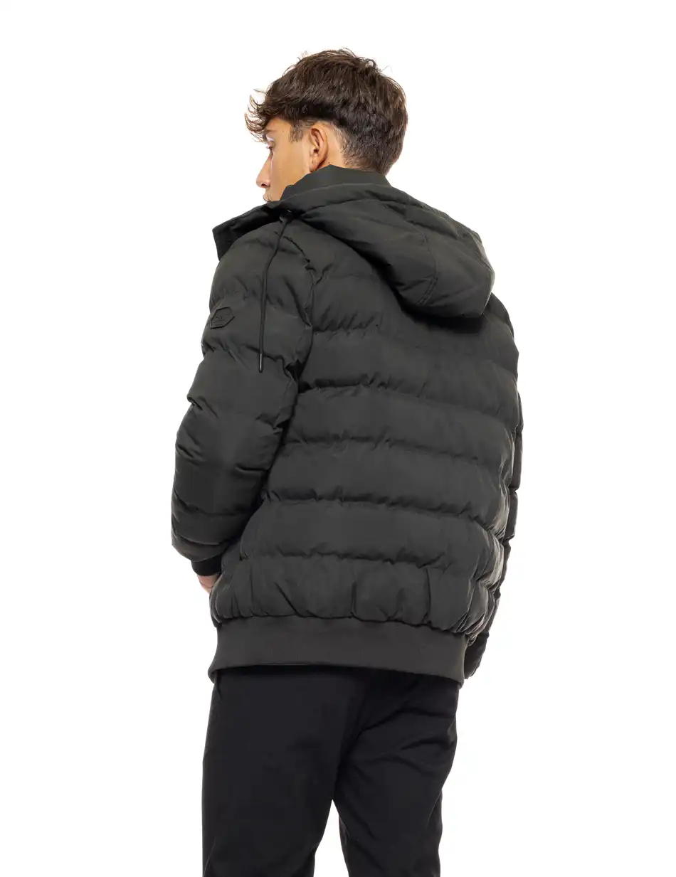 Splendid fashion ανδρικό κοντό bomber μπουφάν με αποσπώμενη κουκούλα 50-201-022 DK GREEN