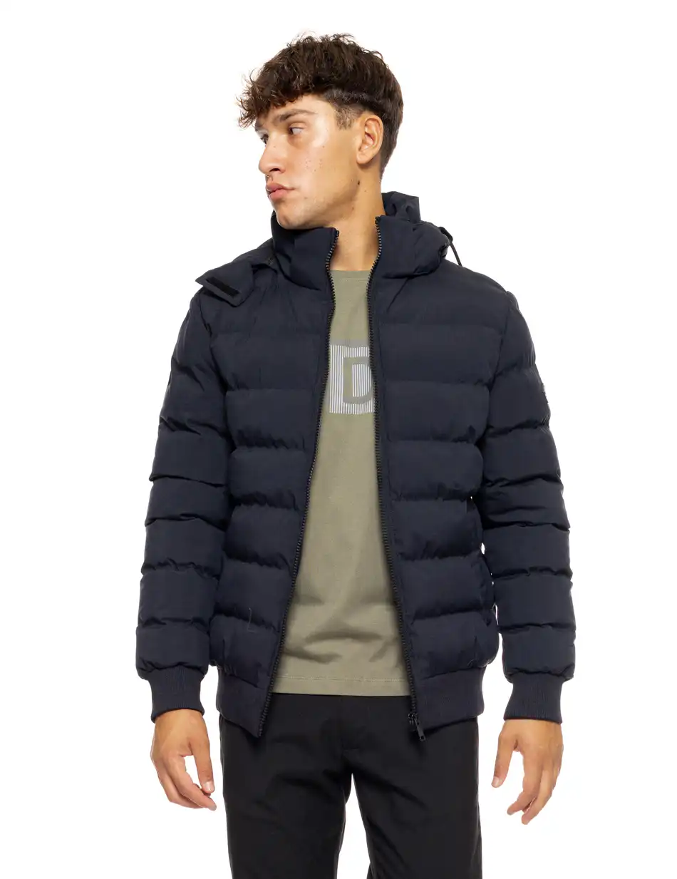 Splendid fashion ανδρικό κοντό bomber μπουφάν με αποσπώμενη κουκούλα 50-201-022 NAVY