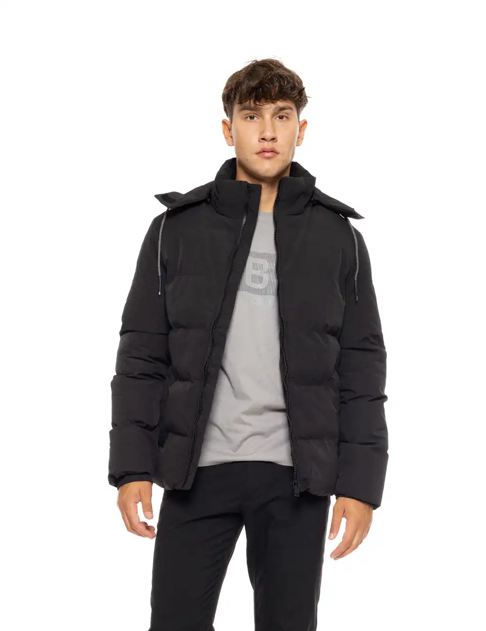 Biston fashion ανδρικό κοντό μπουφάν με αποσπώμενη κουκούλα 50-201-024 BLACK