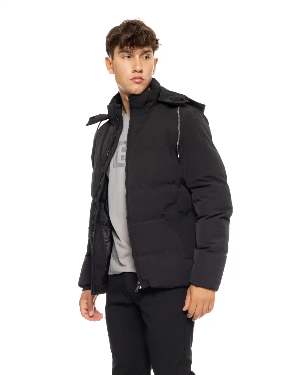 Biston fashion ανδρικό κοντό μπουφάν με αποσπώμενη κουκούλα 50-201-024 BLACK