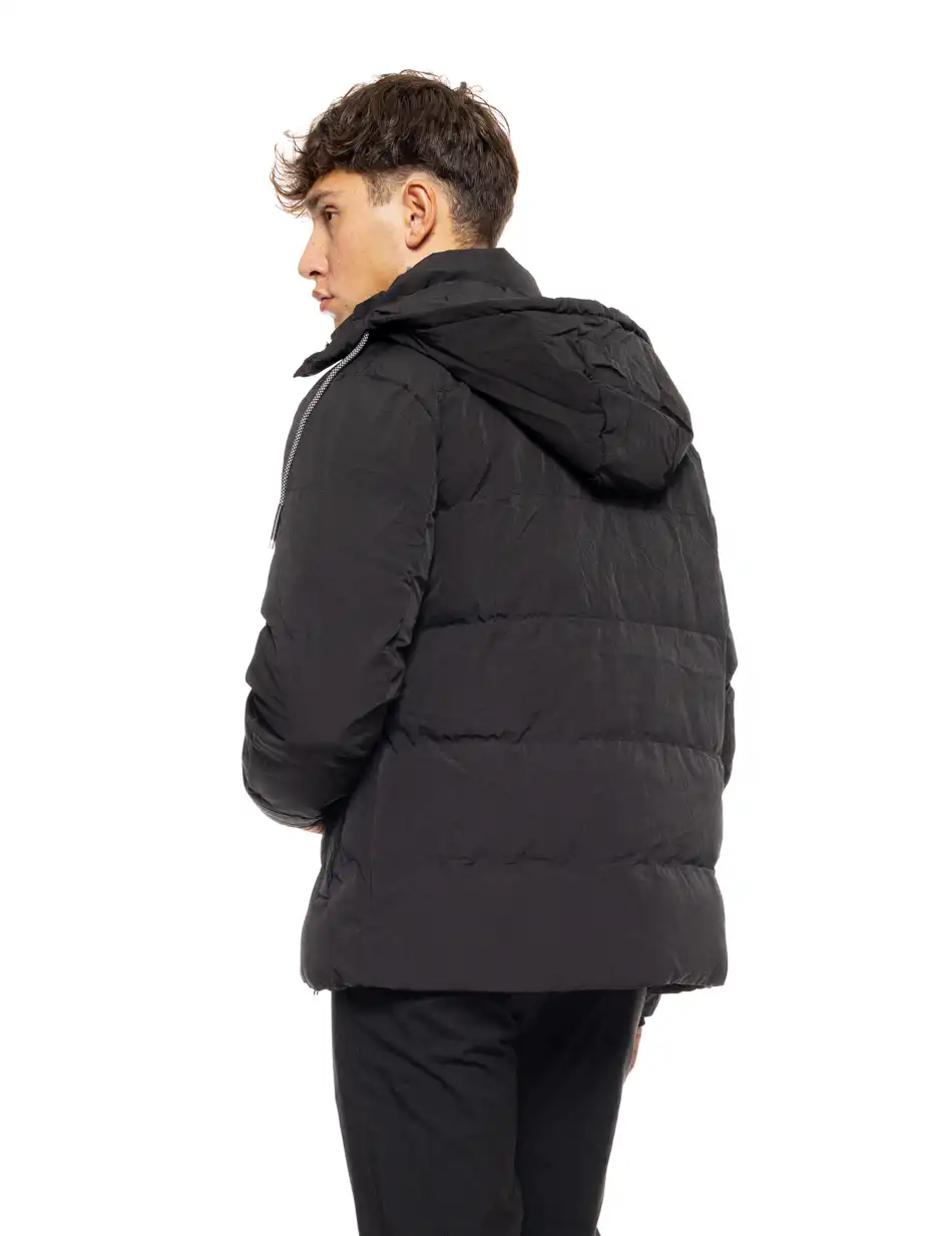 Biston fashion ανδρικό κοντό μπουφάν με αποσπώμενη κουκούλα 50-201-024 BLACK