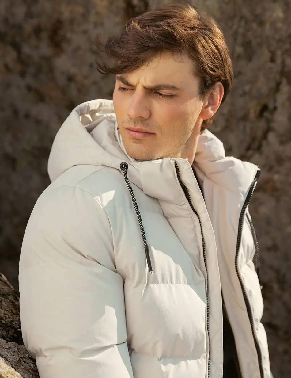 Biston fashion ανδρικό κοντό μπουφάν με αποσπώμενη κουκούλα 50-201-024 ICE