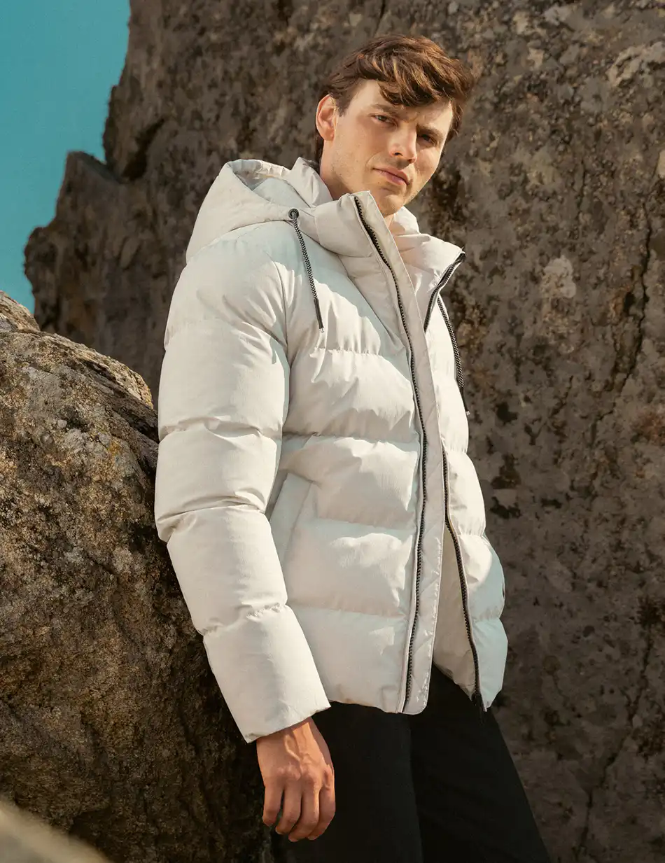 Biston fashion ανδρικό κοντό μπουφάν με αποσπώμενη κουκούλα 50-201-024 ICE