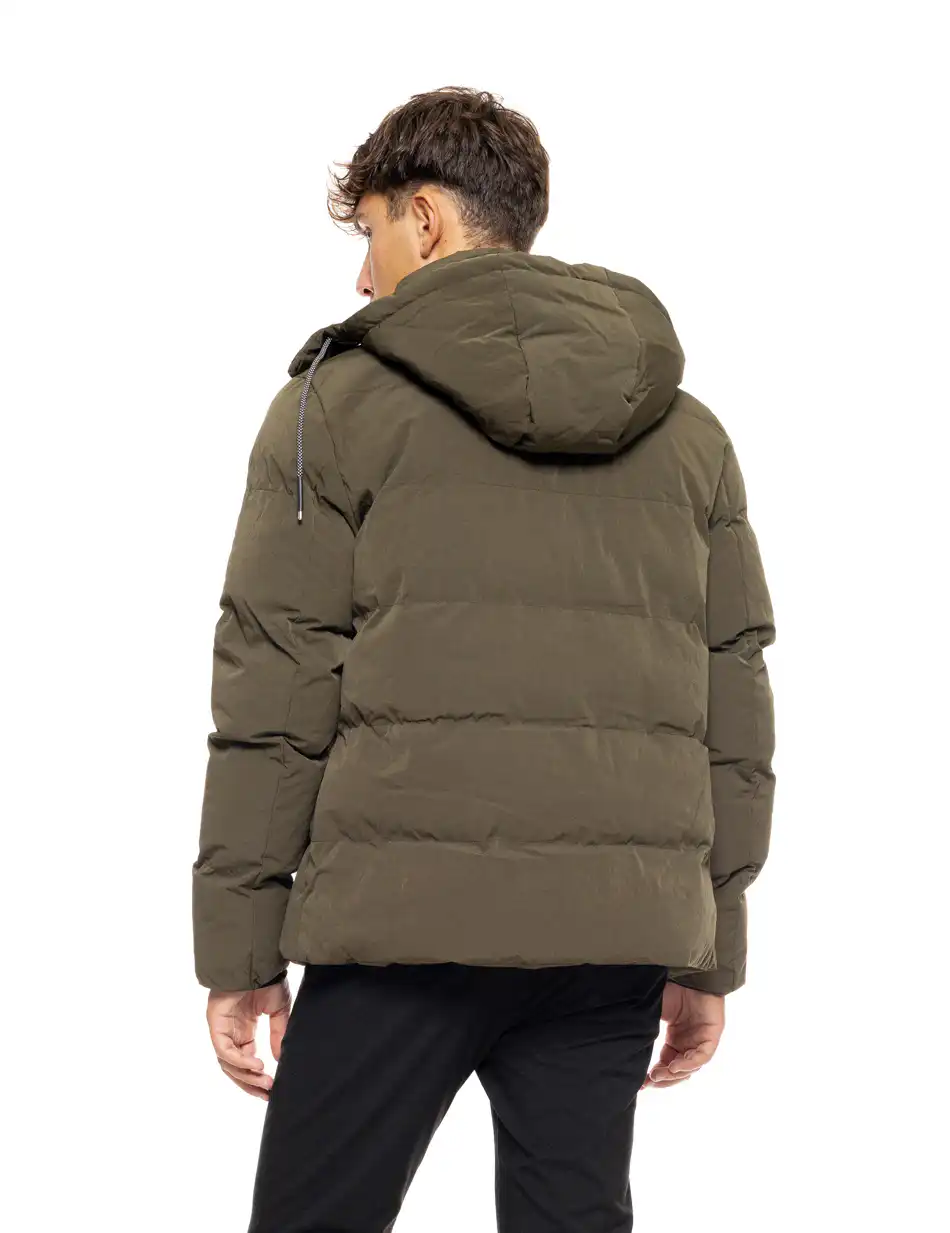 Biston fashion ανδρικό κοντό μπουφάν με αποσπώμενη κουκούλα 50-201-024 DK GREEN