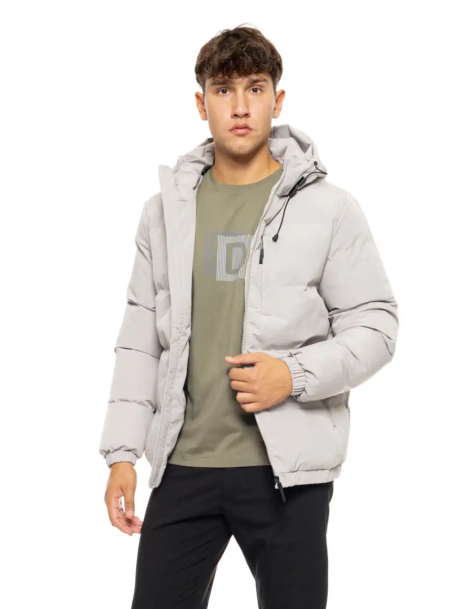 Splendid fashion ανδρικό κοντό μπουφάν με ενσωματωμένη κουκούλα 50-201-027 LT GREY