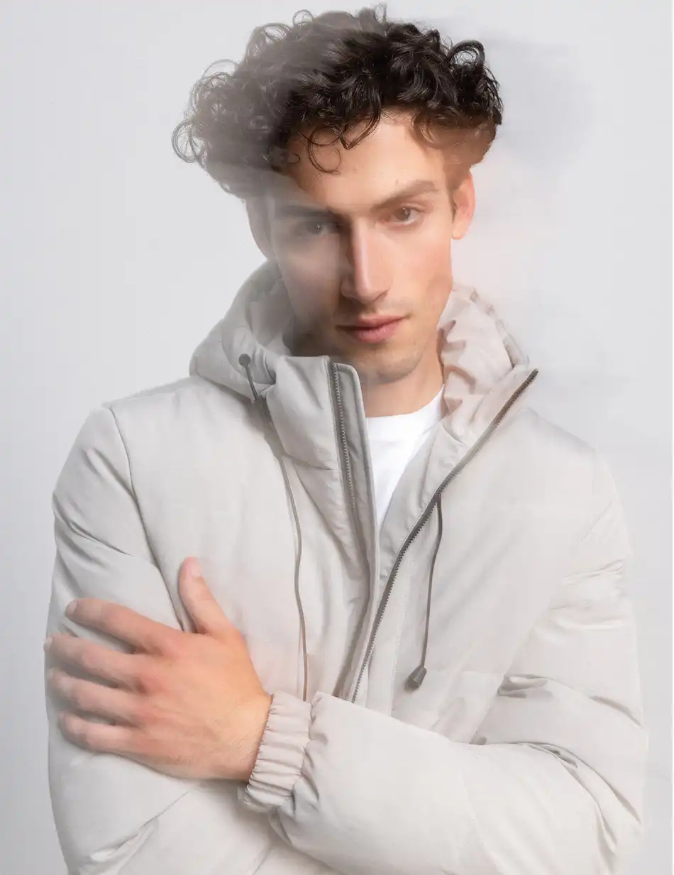 Splendid fashion ανδρικό κοντό μπουφάν με ενσωματωμένη κουκούλα 50-201-027 LT GREY